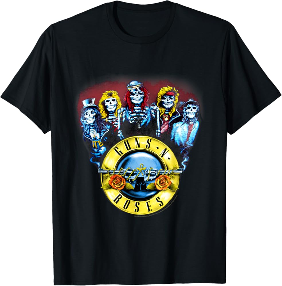Amazon.com: Guns N' Roses Official Skeletons & Bullets T-Shirt